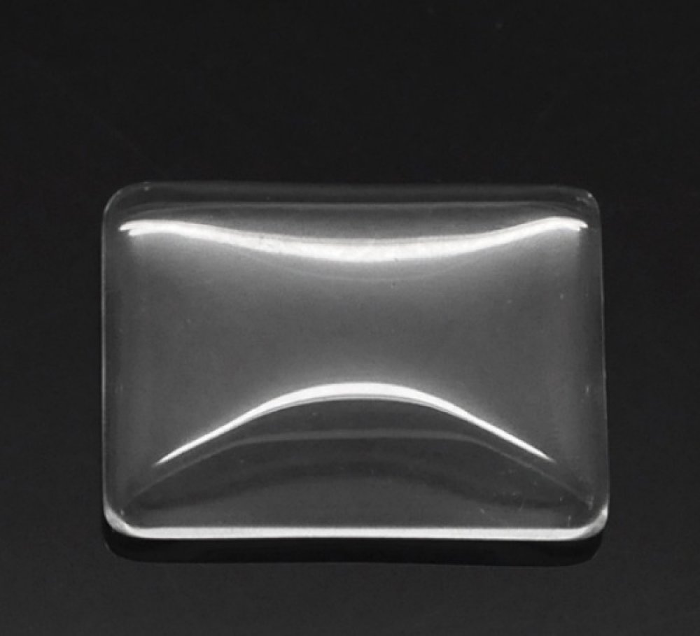 Cabochon Rechthoek 18 x 25 mm in helder braamglas N°29
