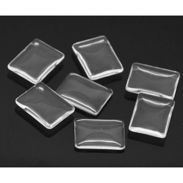 Cabochon Rechthoek 18 x 25 mm in helder braamglas N&deg;29