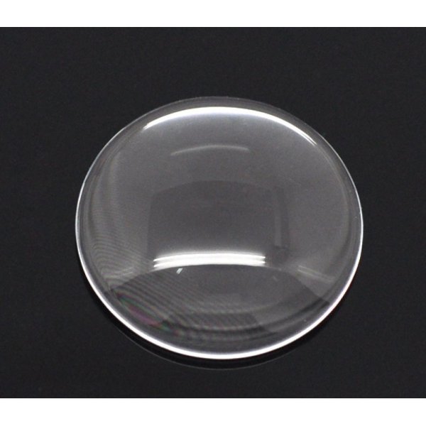 Cabochon rond 20 mm in transparant braamglas N&deg;08
