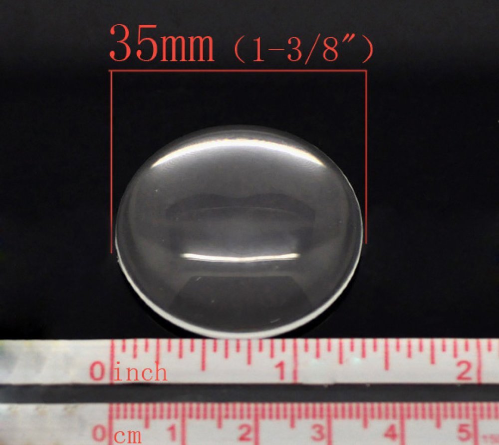 Cabochon Rond 35 mm in helder vergrootglas N°14