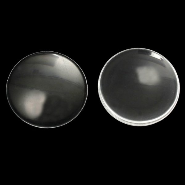 Cabochon Rond 38 mm in helder glas