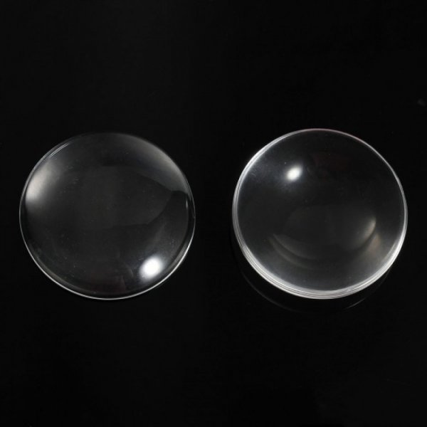 Cabochon Rond 50 mm en verre transparent