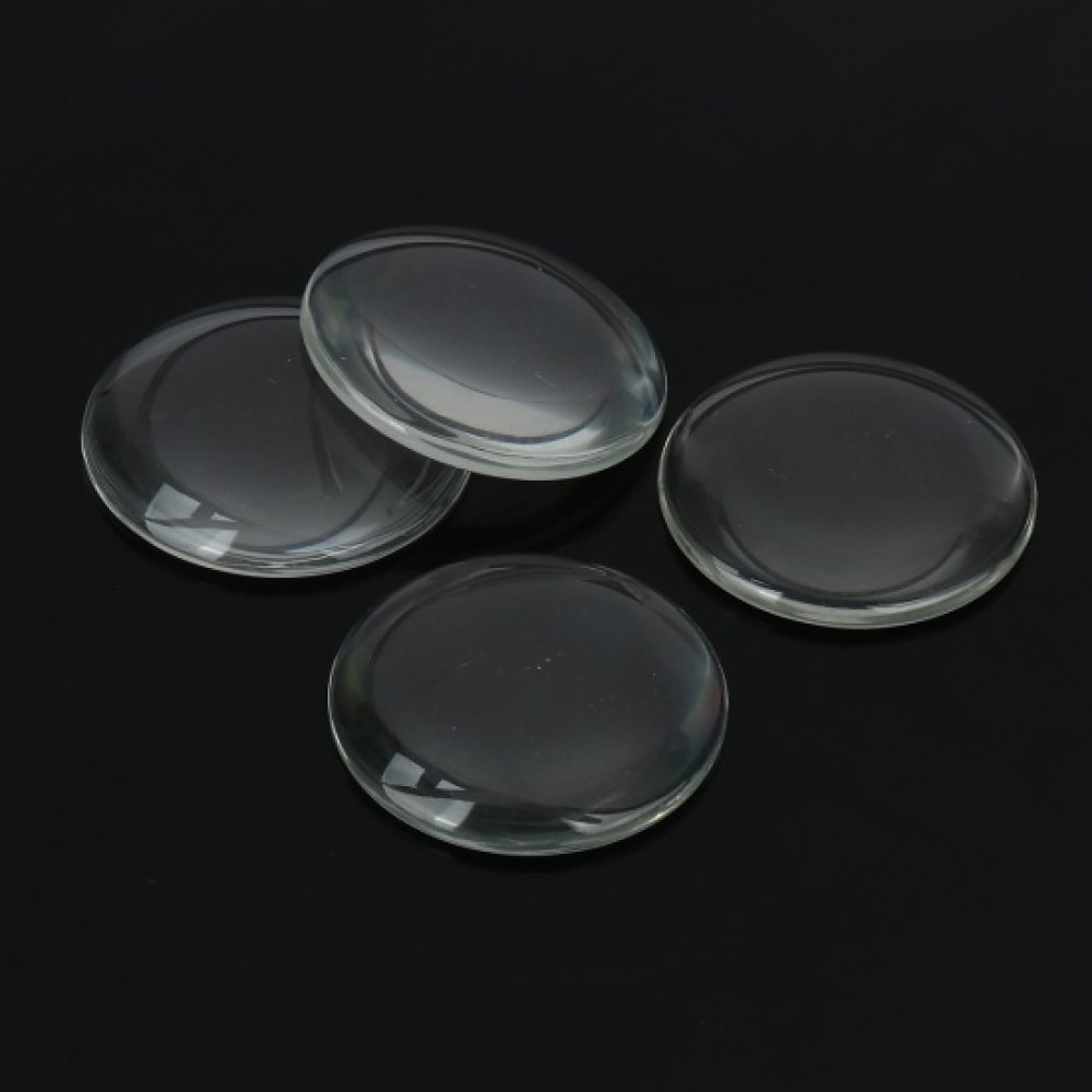 Cabochon Rond 58 mm in helder glas