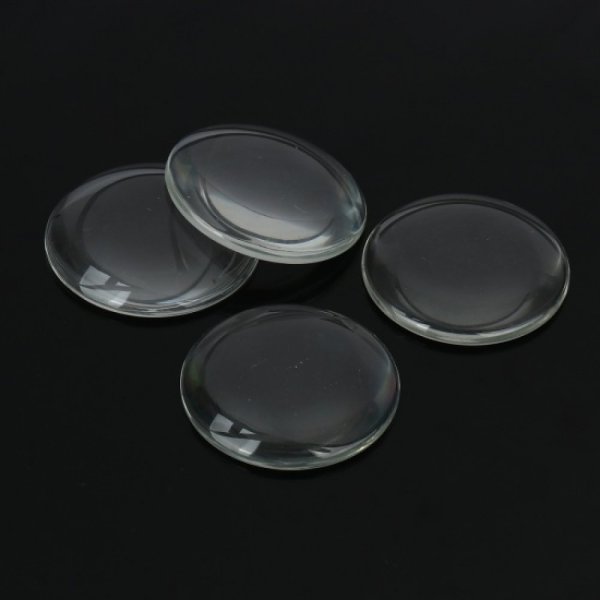 Cabochon Rond 58 mm in helder glas