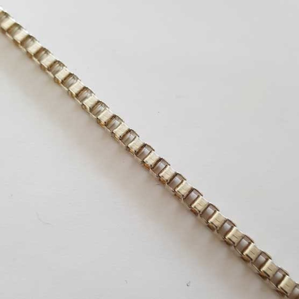 Ketting 4 mm vierkant gaas Zilver