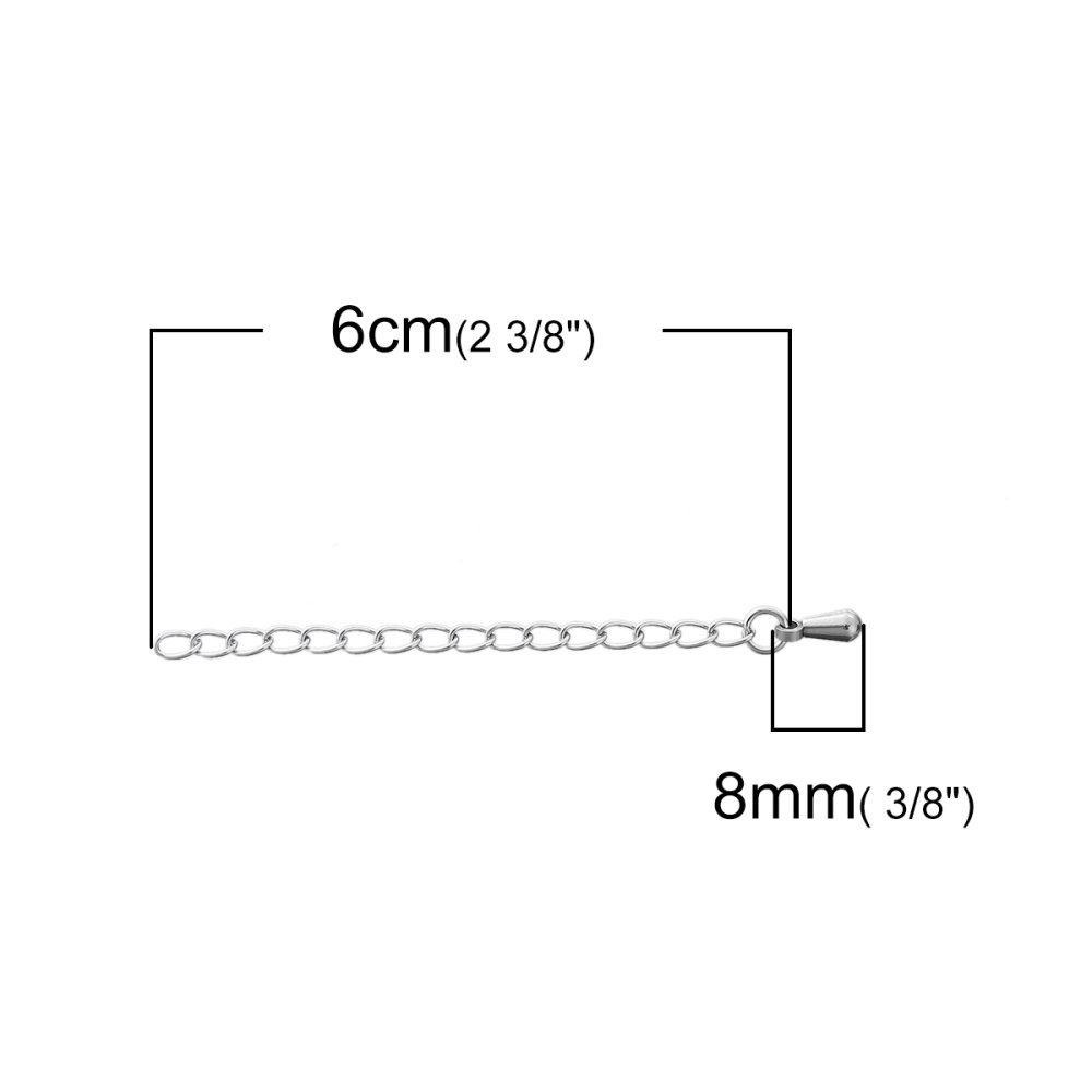 Roestvrij staal Kettingverlenging 6 cm N°01