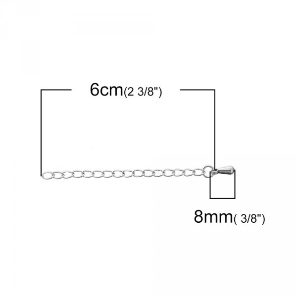 Roestvrij staal Kettingverlenging 6 cm N&deg;01