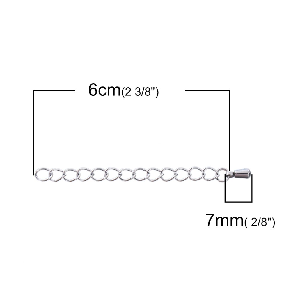 Roestvrij staal Kettingverlenging 6 cm N°02