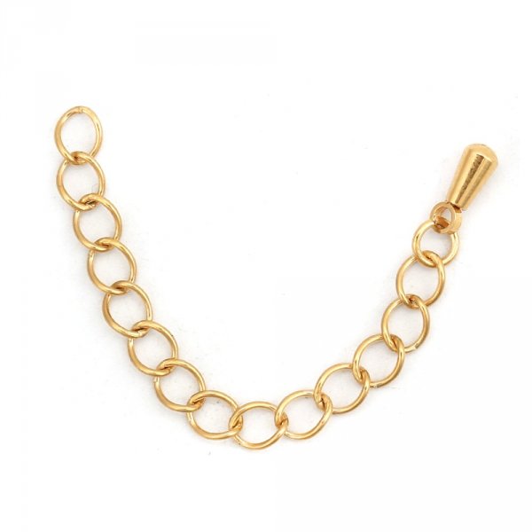 Roestvrij staal Kettingverlenging 6 cm N&deg;03 Goud