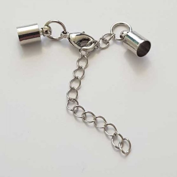 Cha&icirc;ne d'Extension et fermoir mousqueton Argent 08