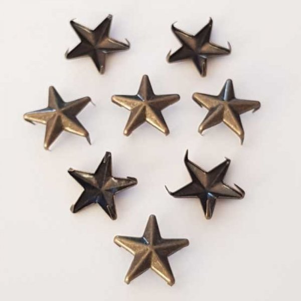 Clous rivet &agrave; griffes Etoile 14 mm Bronze x 10 pi&egrave;ces