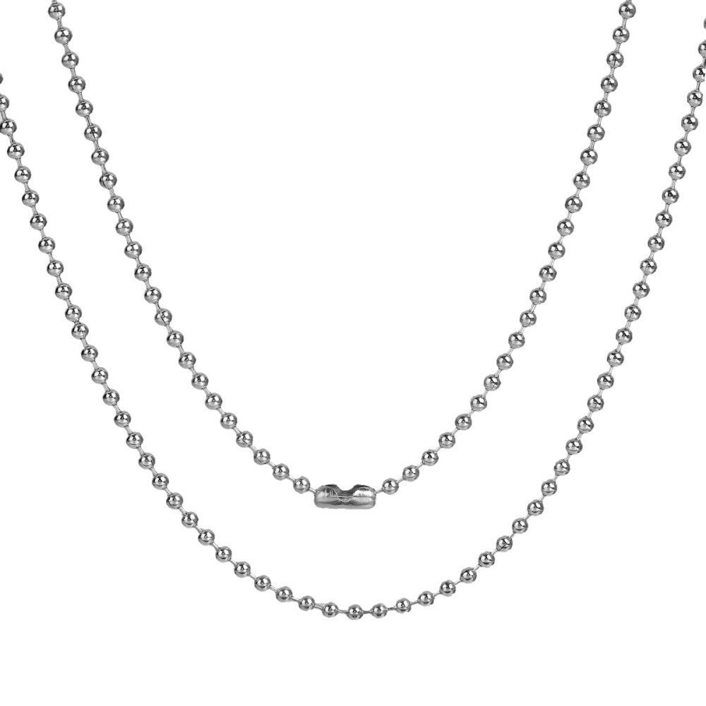 Ketting N°02 kogelketting 304 roestvrij staal 60 cm -2mm