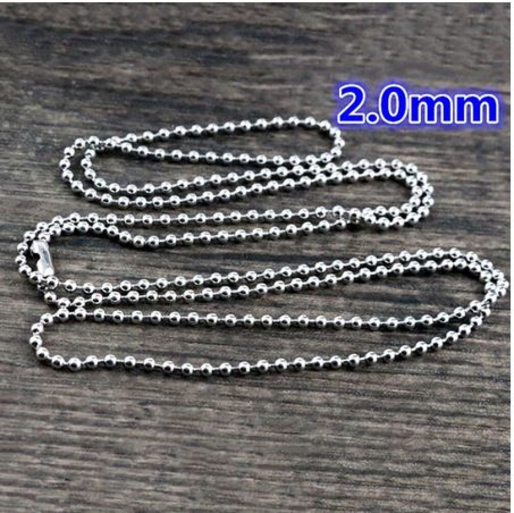 Ketting N°03 kogelketting 304 roestvrij staal 70 cm - 2mm