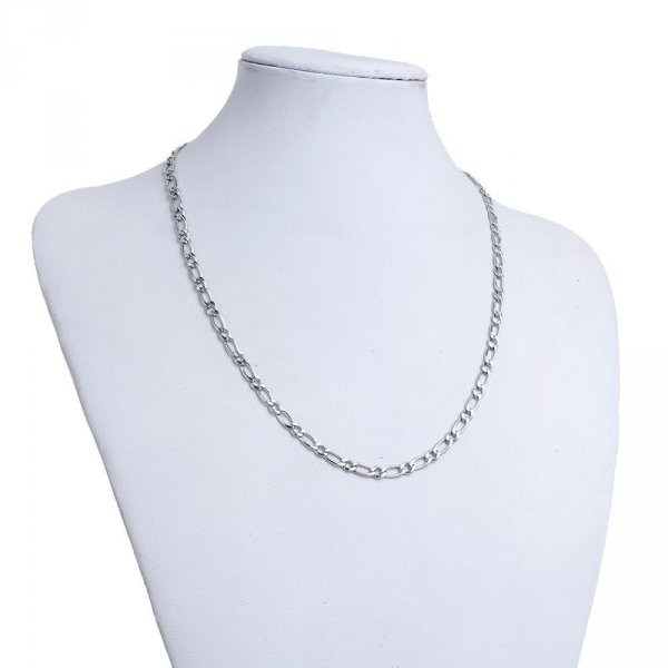 Halssnoer N&deg;03 in roestvrij staal Figaro mesh 50,5 cm