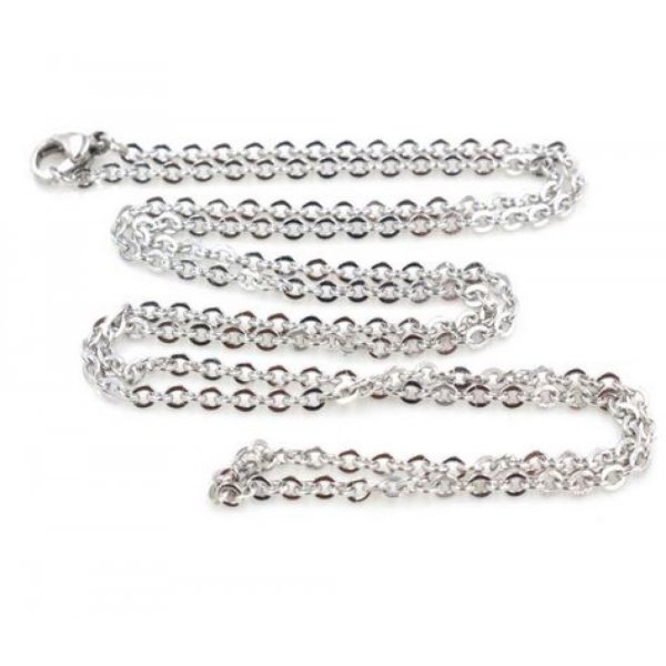 Halsketting N&deg;08 in roestvrij staal 50 cm