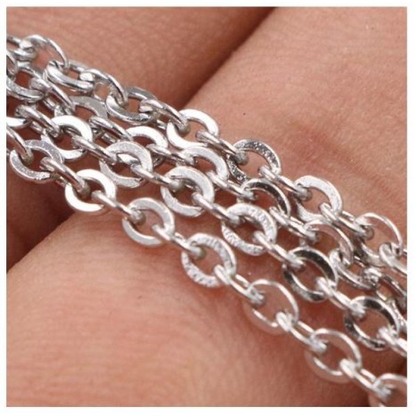 Halsketting N&deg;08 in roestvrij staal 50 cm