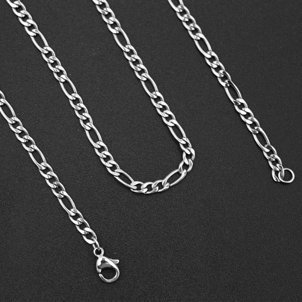 Halsketting N°11 in roestvrij staal 55 cm