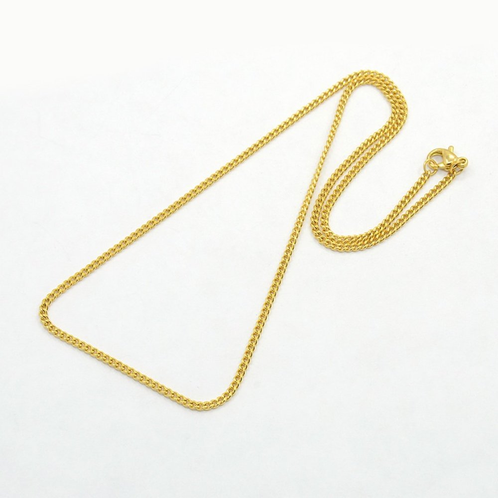 Ketting N°14 in roestvrij staal 50 cm goud