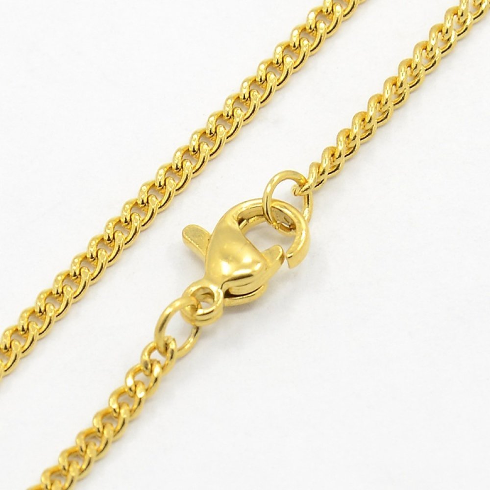 Ketting N°14 in roestvrij staal 50 cm goud