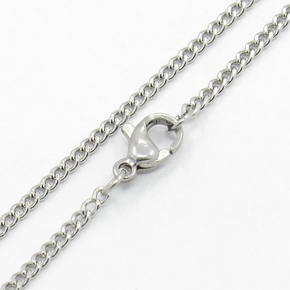 Ketting N°14 in roestvrij staal 50 cm Zilver
