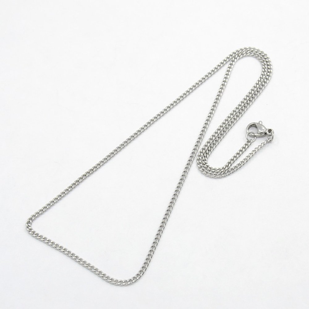 Ketting N°14 in roestvrij staal 50 cm Zilver