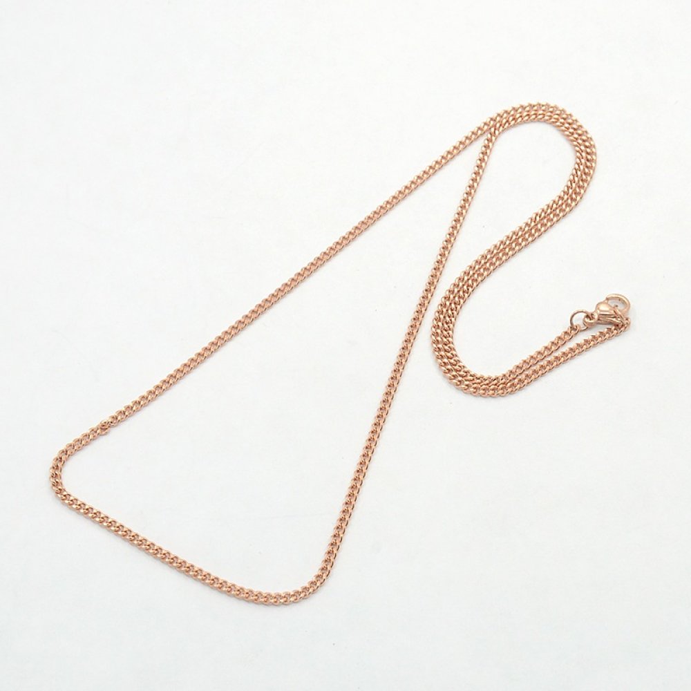 Halsketting N°14 in roestvrij staal 50 cm (22") Roségoud