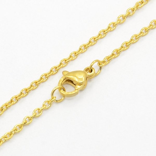 Collier N&deg;15 en acier inoxydable 45 cm Dor&eacute;