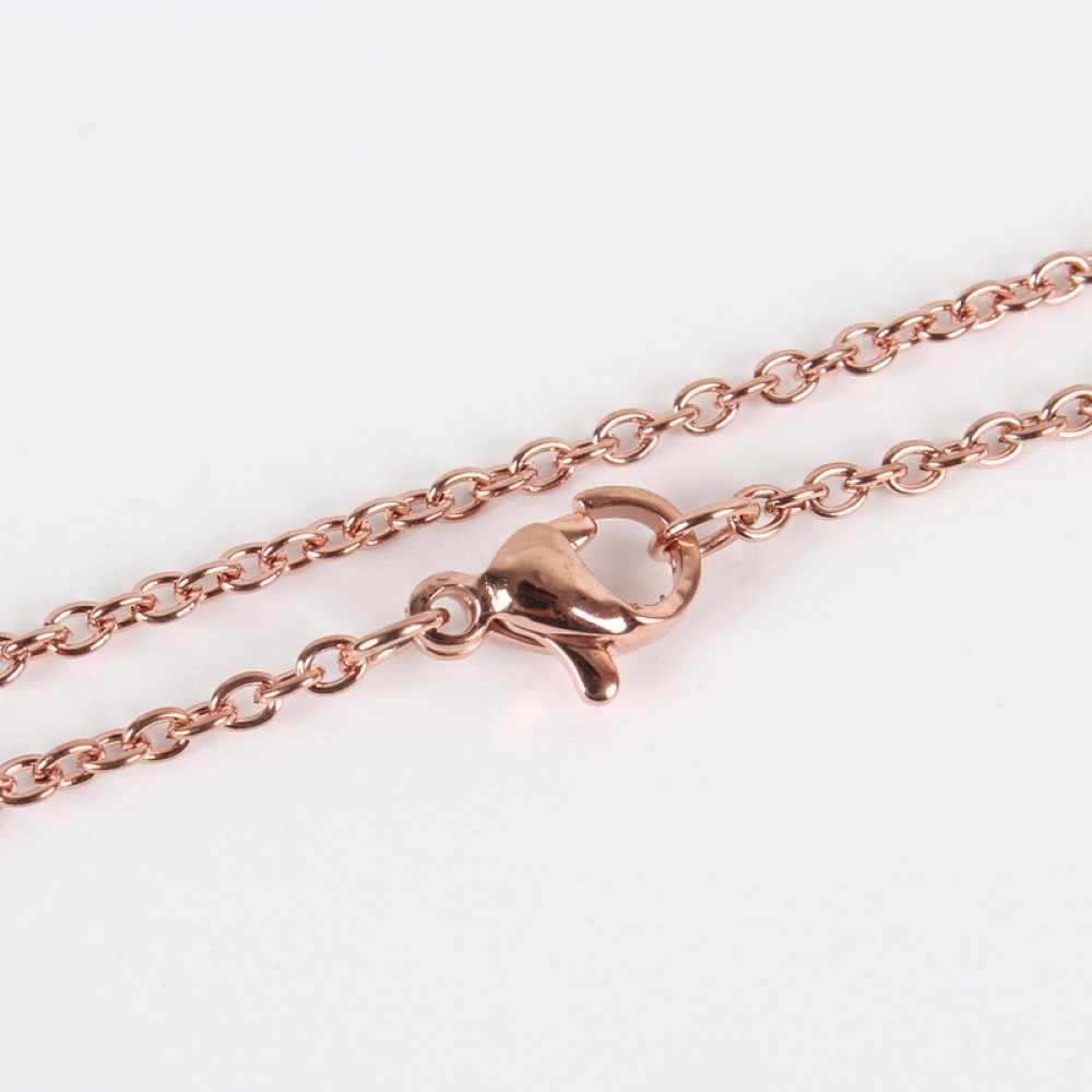 Ketting N°15 in roestvrij staal 45 cm (18.5") Roségoud