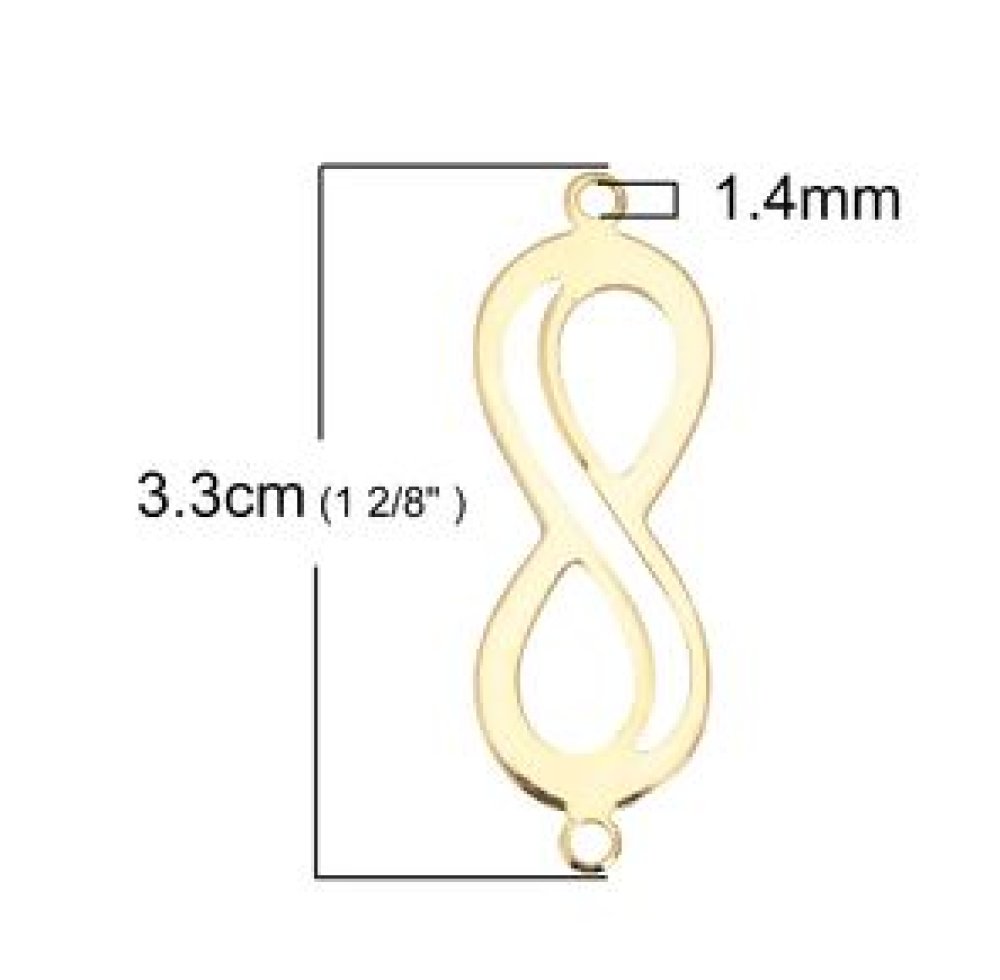 18k verguld koperen "Infinity" symbool connector