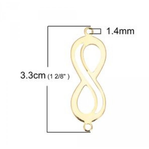 18k verguld koperen "Infinity" symbool connector