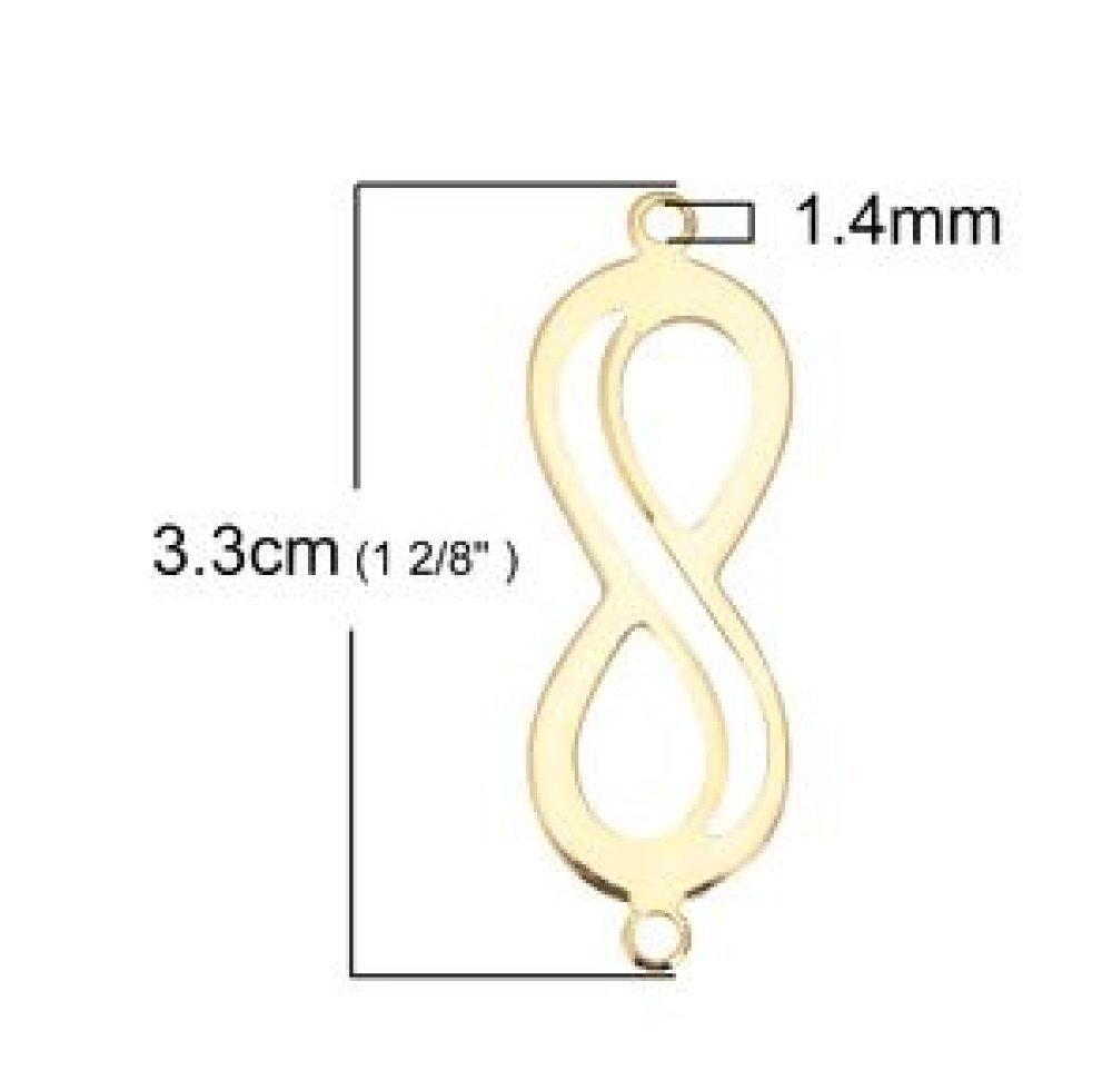 18k verguld koperen "Infinity" symbool connector