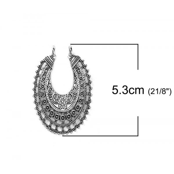 Connectoren N&deg;01 Ovaal Zilver Holle Bloemen