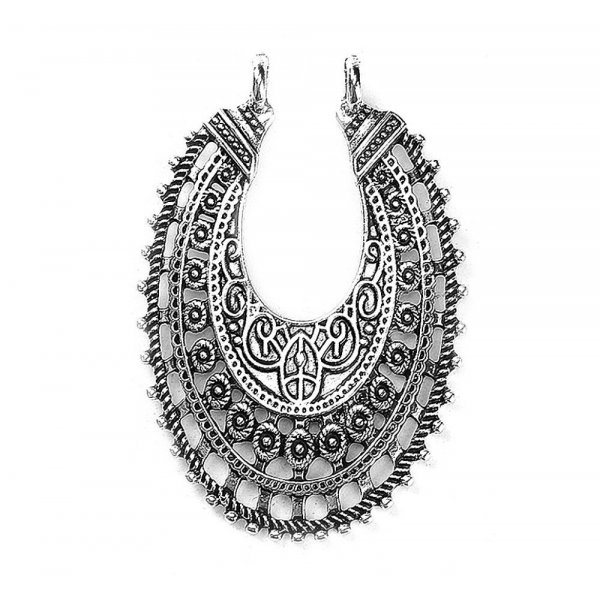 Connectoren N&deg;01 Ovaal Zilver Holle Bloemen