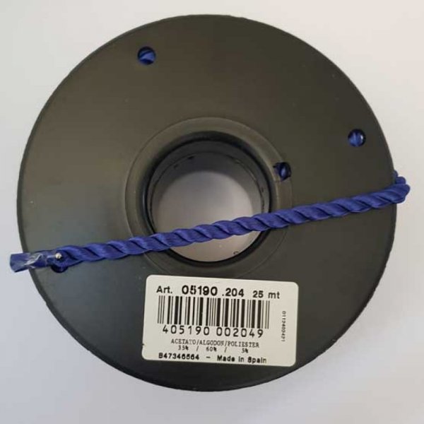 Cordon Rond Tress&eacute; 5 mm Bleu N&deg;05
