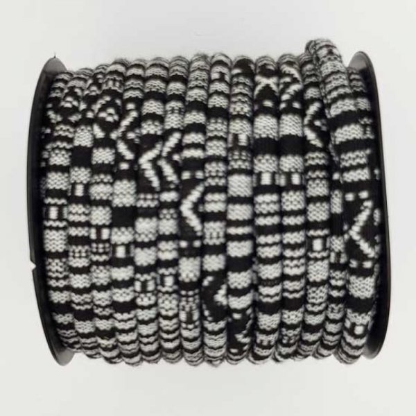 Spaghettikoord N&deg;01 Zwart Wit x 1 meter