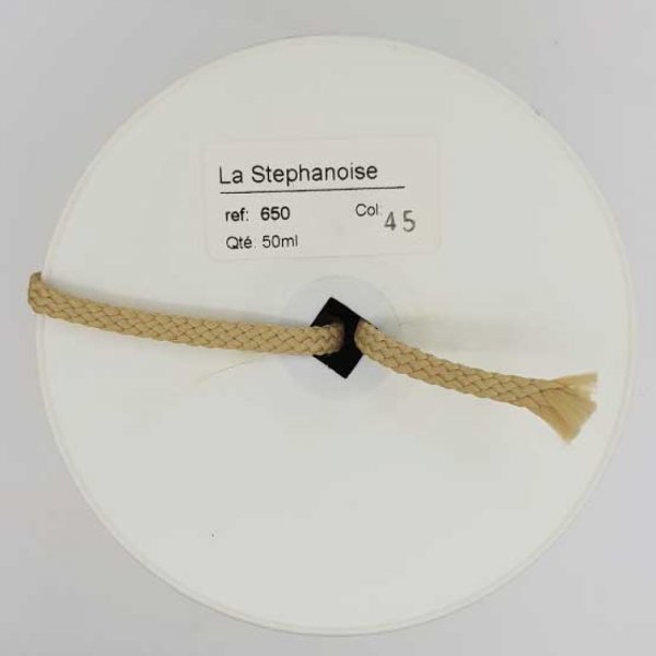 Cordon tress&eacute; 06 mm Taupe x 1 m&egrave;tre