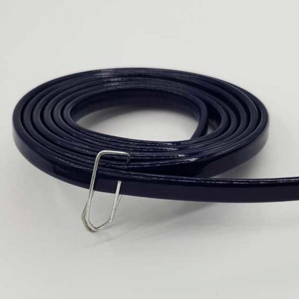 Cordon vernis plat 06 mm bleu marine x 1 m&egrave;tre