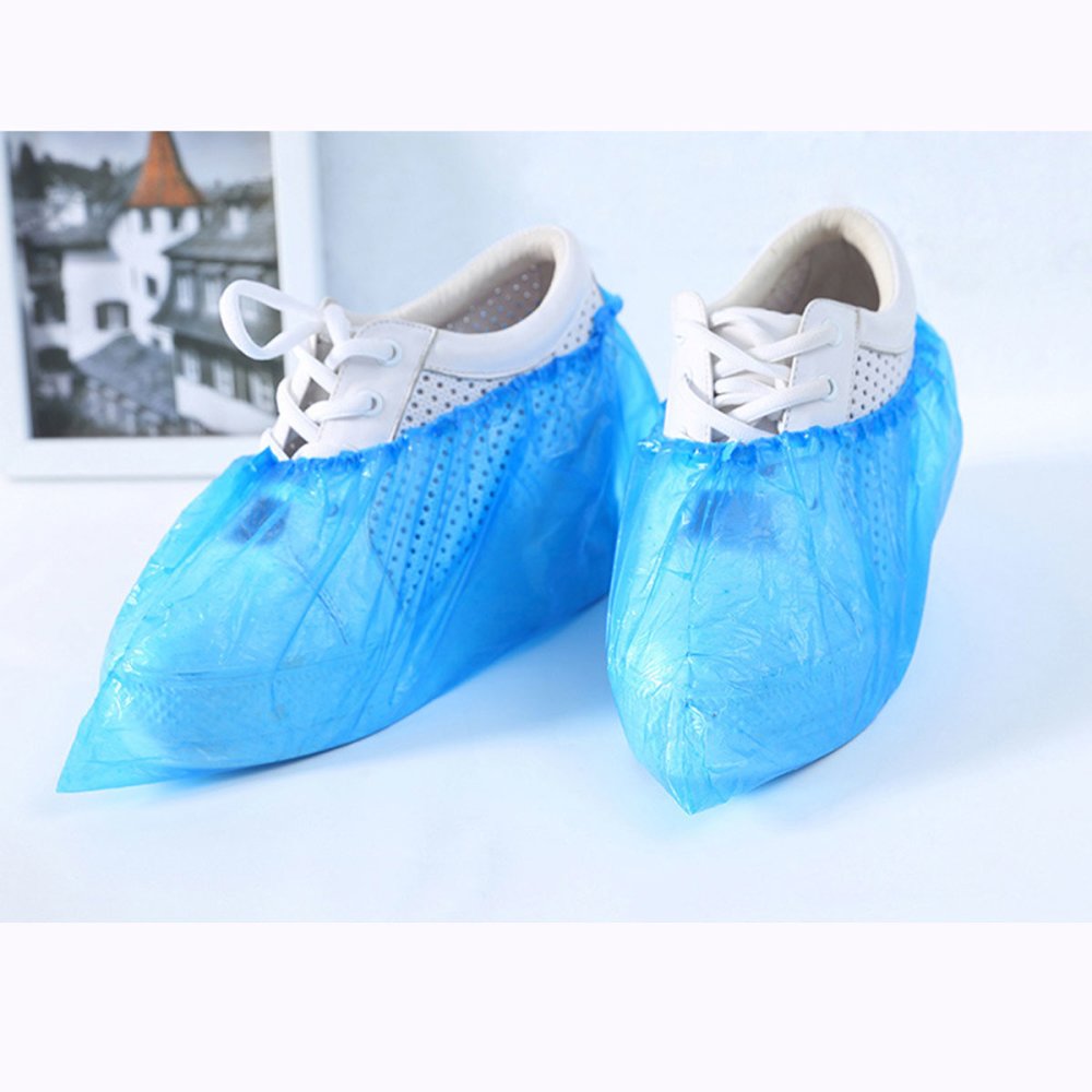 Blauwe polyethyleen schoenovertrek 1 pak