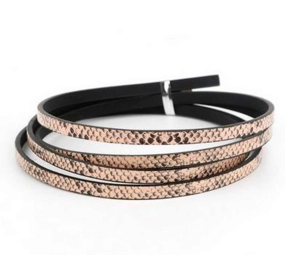 Leer 05 mm Oud Roze slangenhuid ontwerp 1 meter