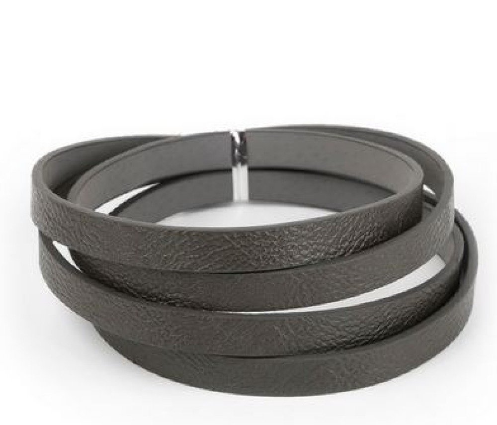 Leer 10 mm donkergrijs 1 meter