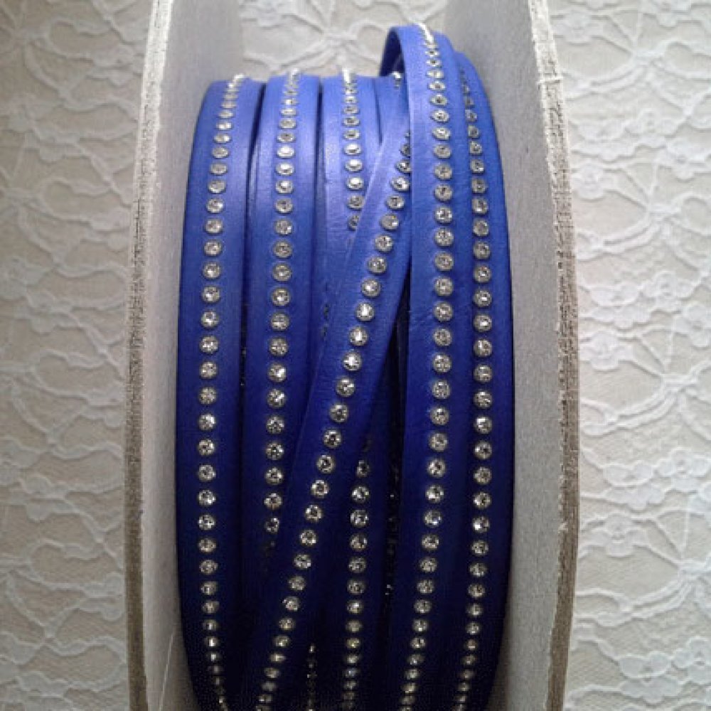 Leer B-Kobalt 10 mm Swarovski Strass per 20 cm