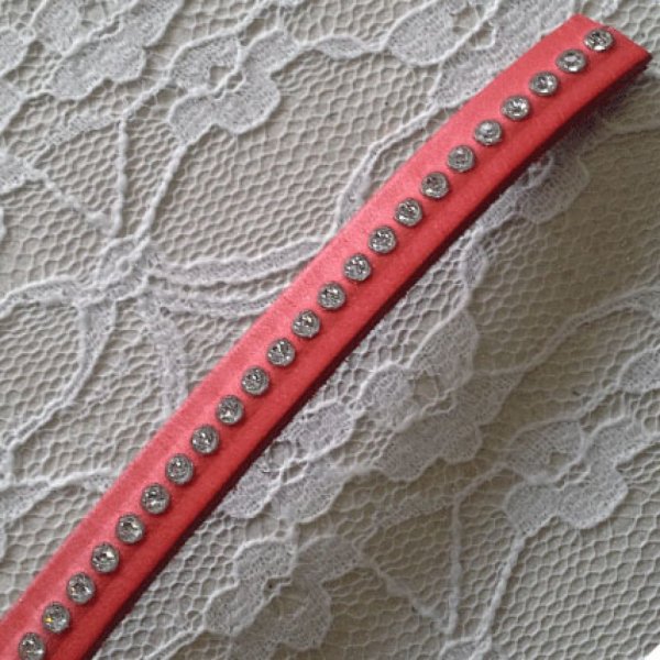 B-Corail leer 10 mm Swarovski strass per 20 cm