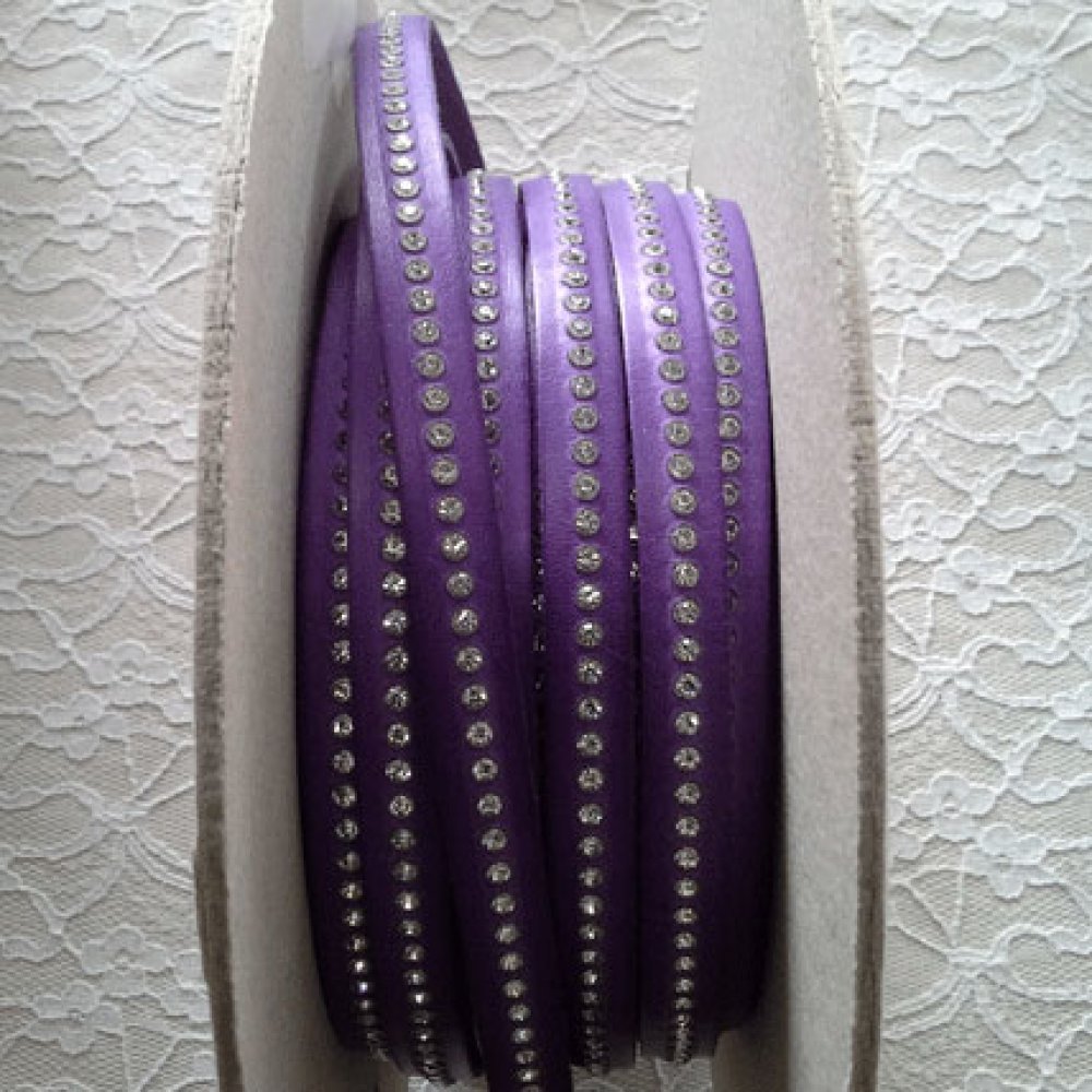 B-Viola Leer 10 mm Swarovski Strass per 20 cm