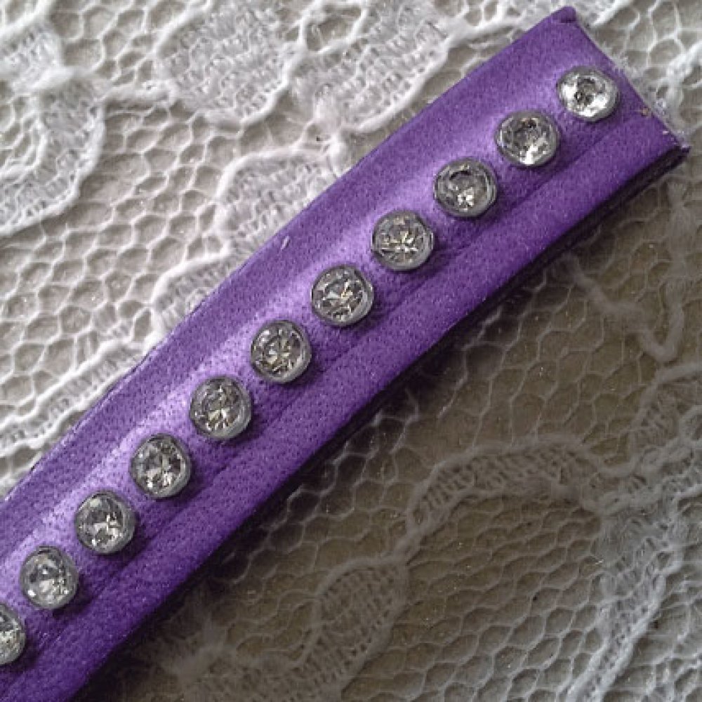 B-Viola Leer 10 mm Swarovski Strass per 20 cm