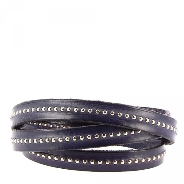 10 mm Dark Cobalt Ball Leather met nikkelvrije kogelketting per 20 cm