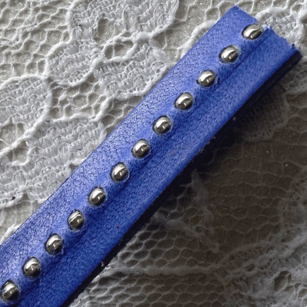 Lederen Kobaltbal 10 mm met nikkelvrije kogelketting per 20 cm
