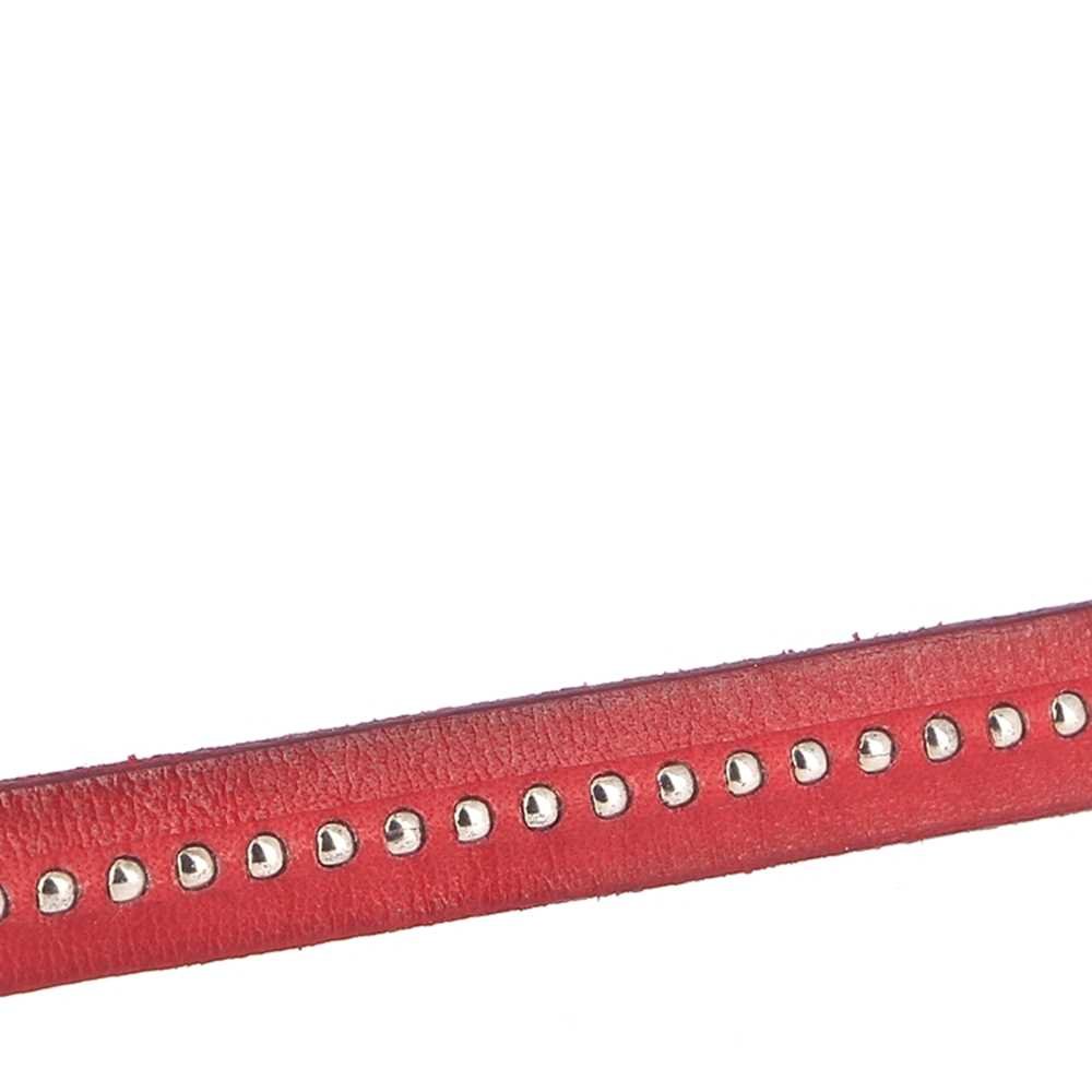 Leer 10 mm rode bal met nikkelvrije kogelketting per 20 cm