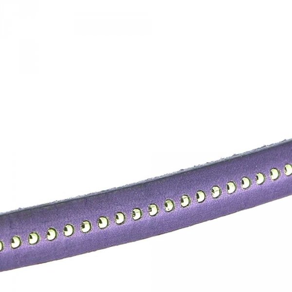 10 mm Purple Ball Leather met nikkelvrije kogelketting per 20 cm