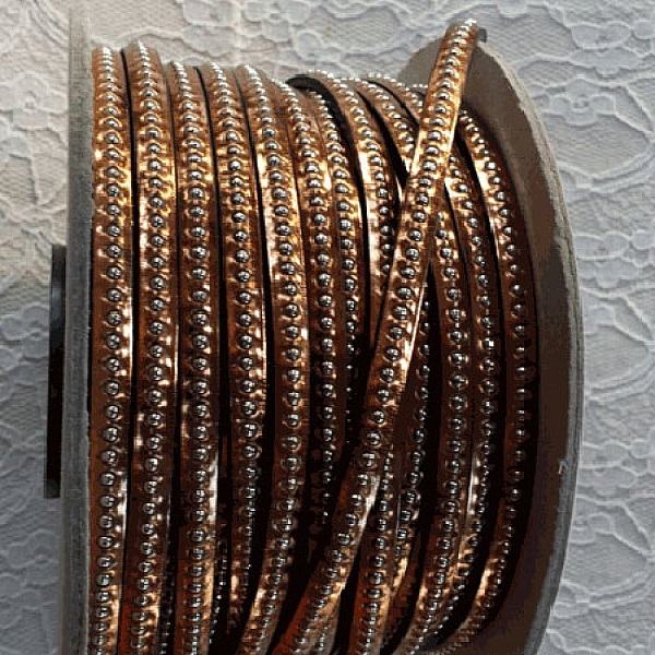 Leren Antic spiegelbol 06 mm met nikkelvrije kogelketting per 20 cm