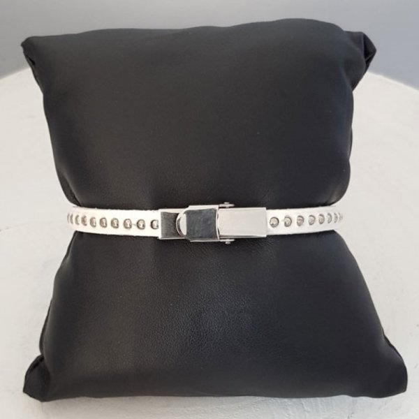 Lederen Spiegelbol Zilver 06 mm met nikkelvrije kogelketting per 20 cm